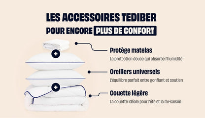 Pack Lit 5 étoiles Matelas Hybride Infinite®-Infinite-Sommier tapissier-Noir Anthracite-Pieds Hêtre clair-Plus