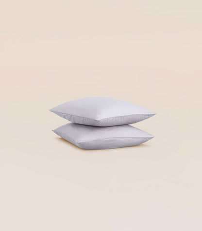 Taies d'oreiller en satin de coton Taies d'oreiller en satin de coton - Gris Ecume