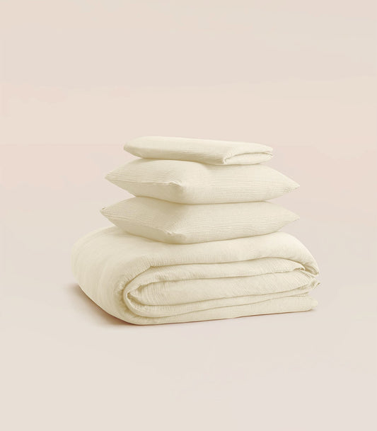 Parure en gaze de coton - Blanc vanille