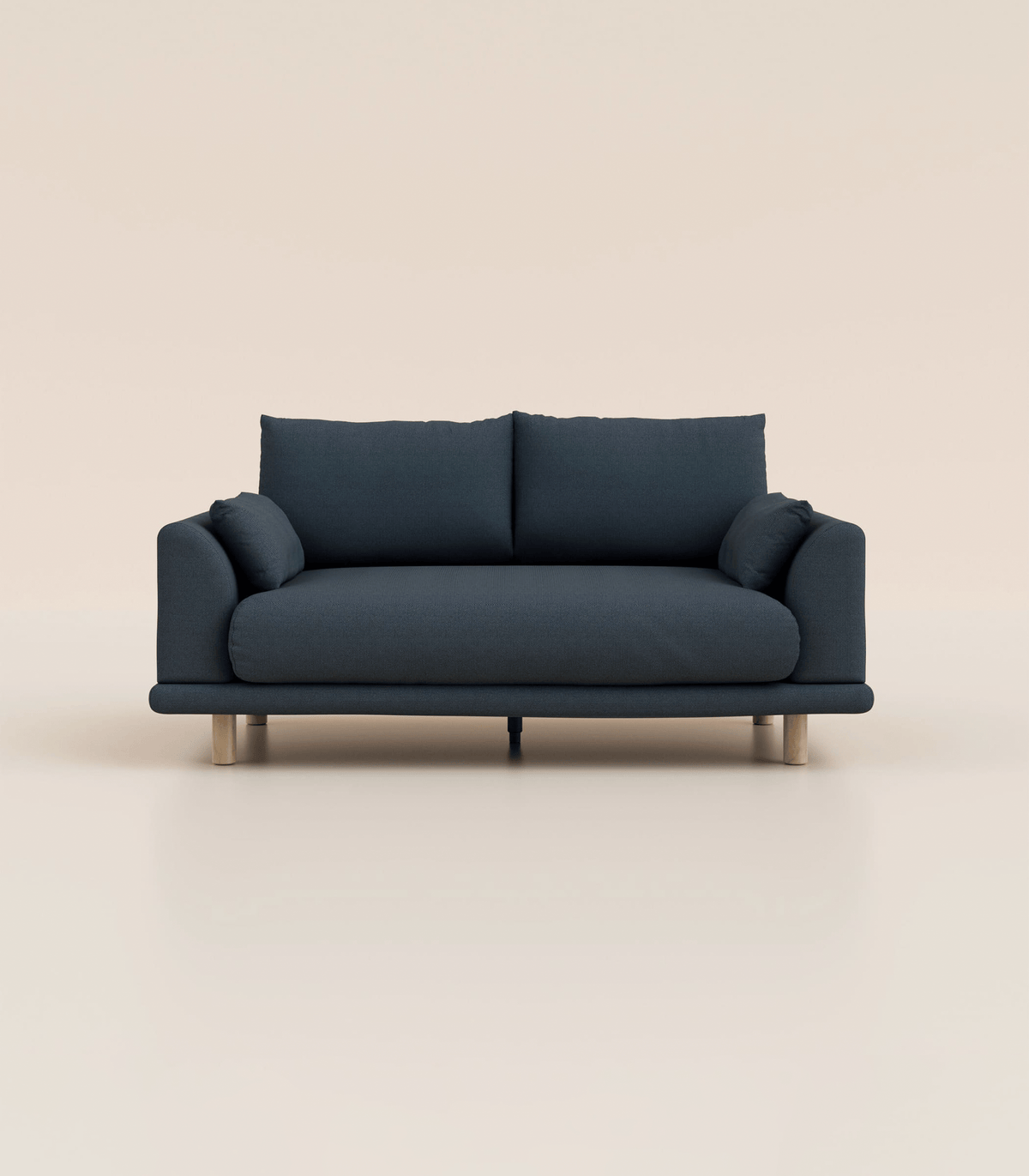 #fr#Bleu Profond|2 places|Pieds ronds - Bois clair
