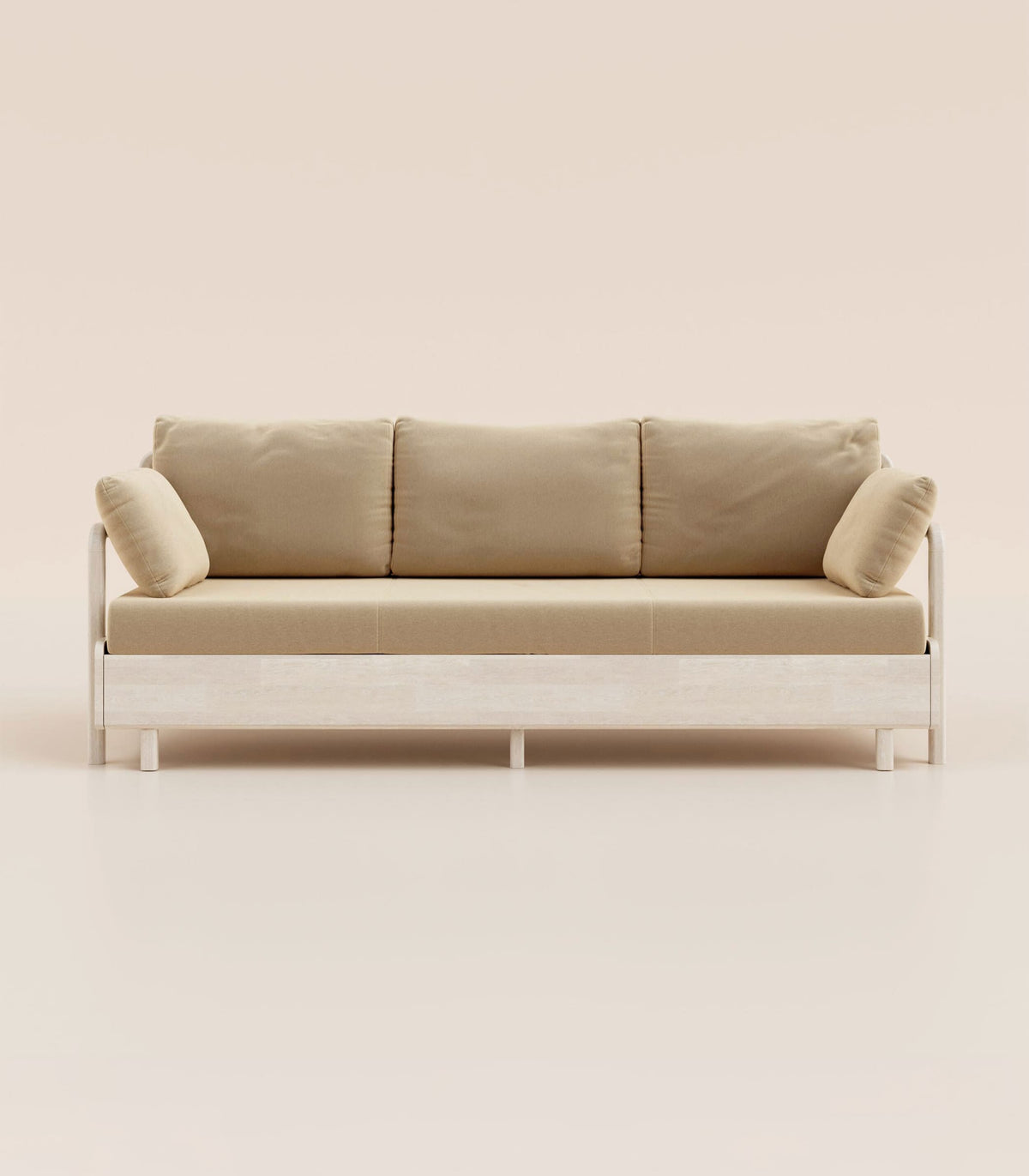 #fr#Tissu Beige|Bois clair|Accoudoirs en bois