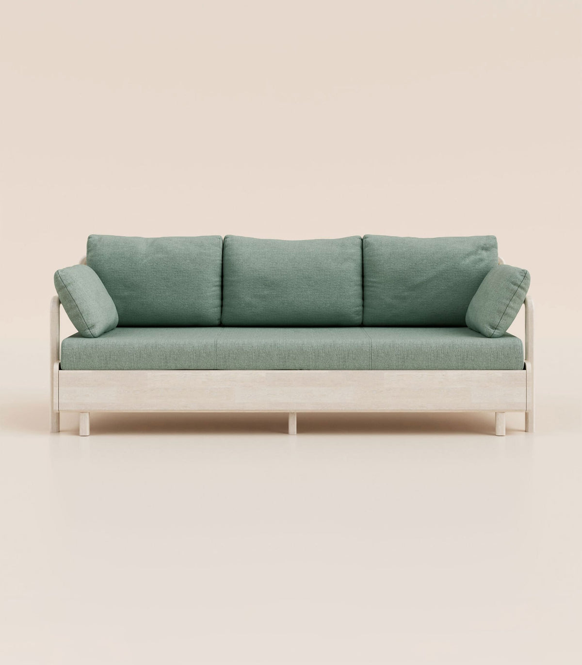 #fr#Bois clair|Tissu Vert sauge|Accoudoirs en bois