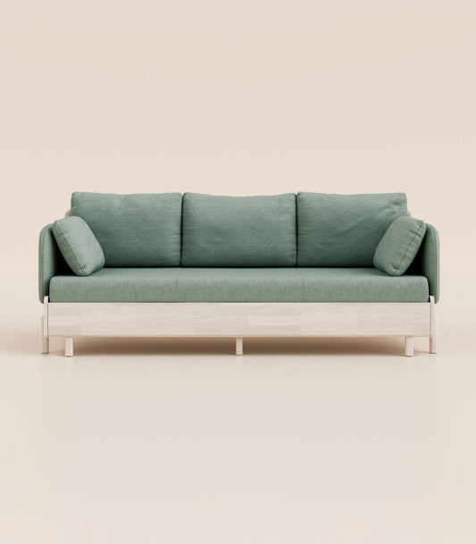 #fr#Bois clair|Tissu Vert sauge|Accoudoirs en tissu