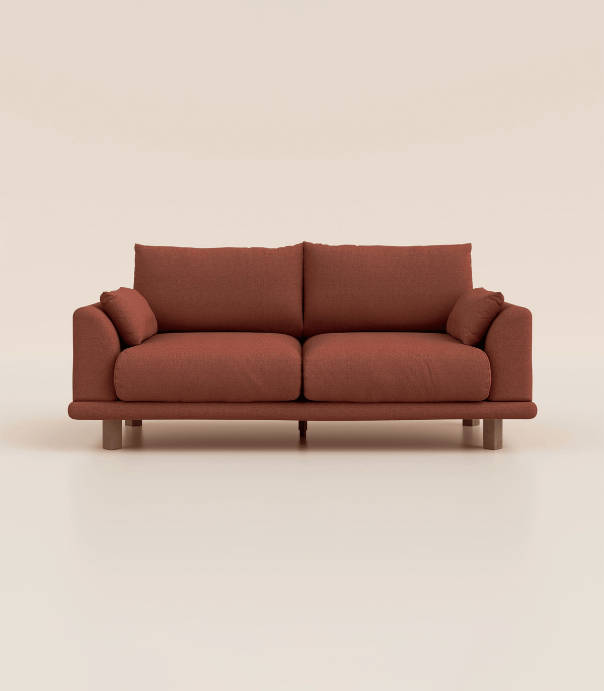 Canapé Terracotta-3 places-Pieds carrés - Bois foncé
