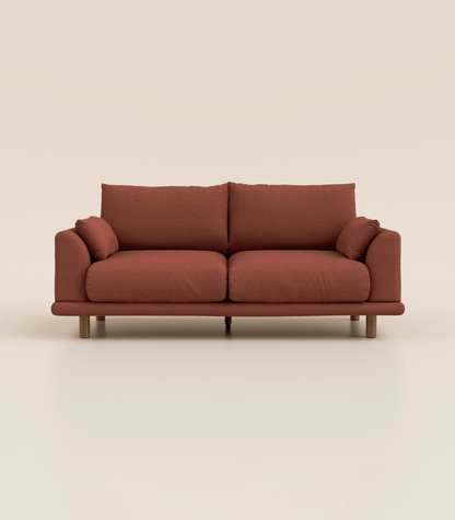 Canapé Terracotta-3 places-Pieds ronds - Bois foncé