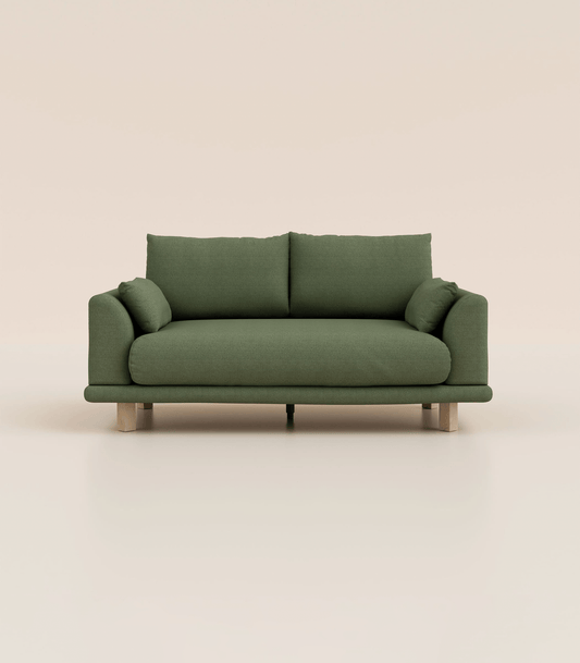 #fr#Vert Kaki|2 places|Pieds carrés - Bois clair