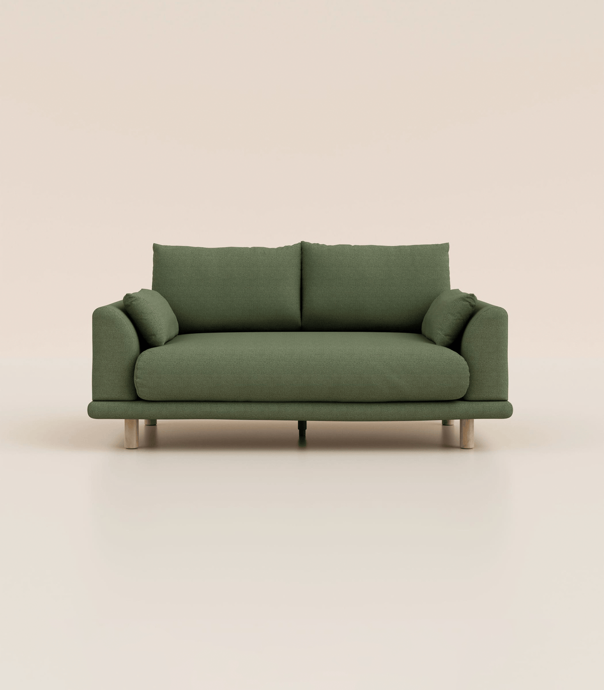 #fr#Vert Kaki|2 places|Pieds ronds - Bois clair