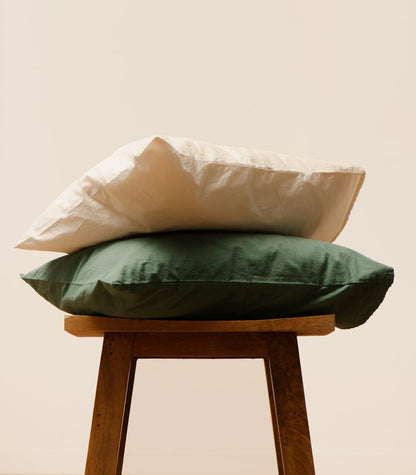 Draps housse percale de coton bébé Draps housse percale de coton bébé - Vert/Beige