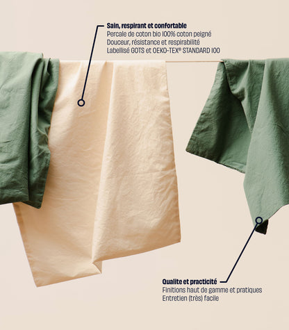 Housse de couette percale de coton bio Housse de couette percale de coton bio-4