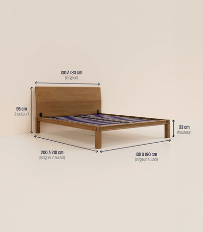 Lit en bois Bois clair-Plus