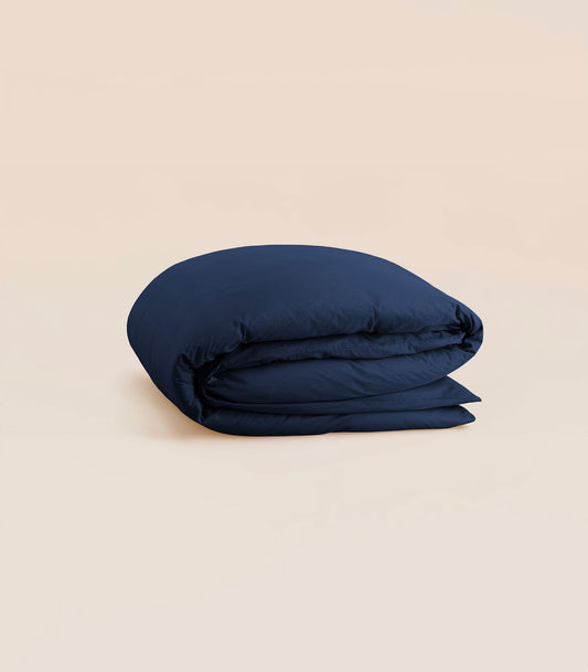 Housse de couette en percale de coton - Bleu océan