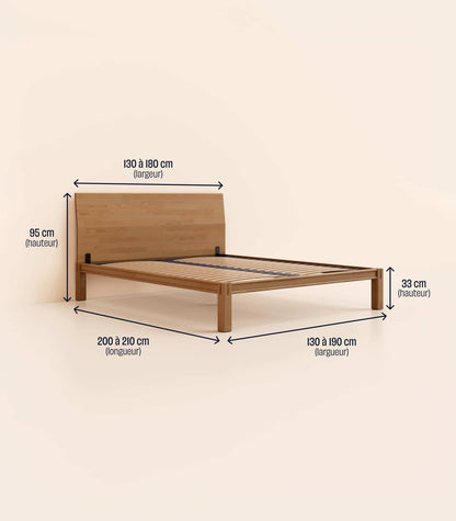 Lit en bois Bois foncé-Standard