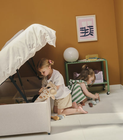 Lit coffre enfant Beige-Plus - MASQUÉ