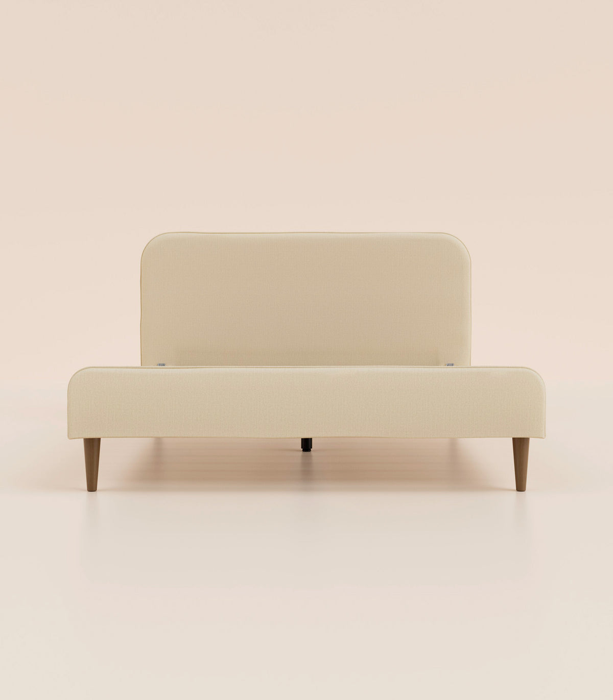 Lit scandi Beige Velouté-Standard
