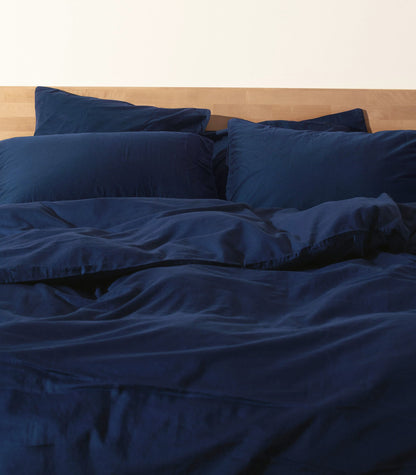 Taies d'oreiller en satin de coton Taies d'oreiller en satin de coton - Bleu meltem
