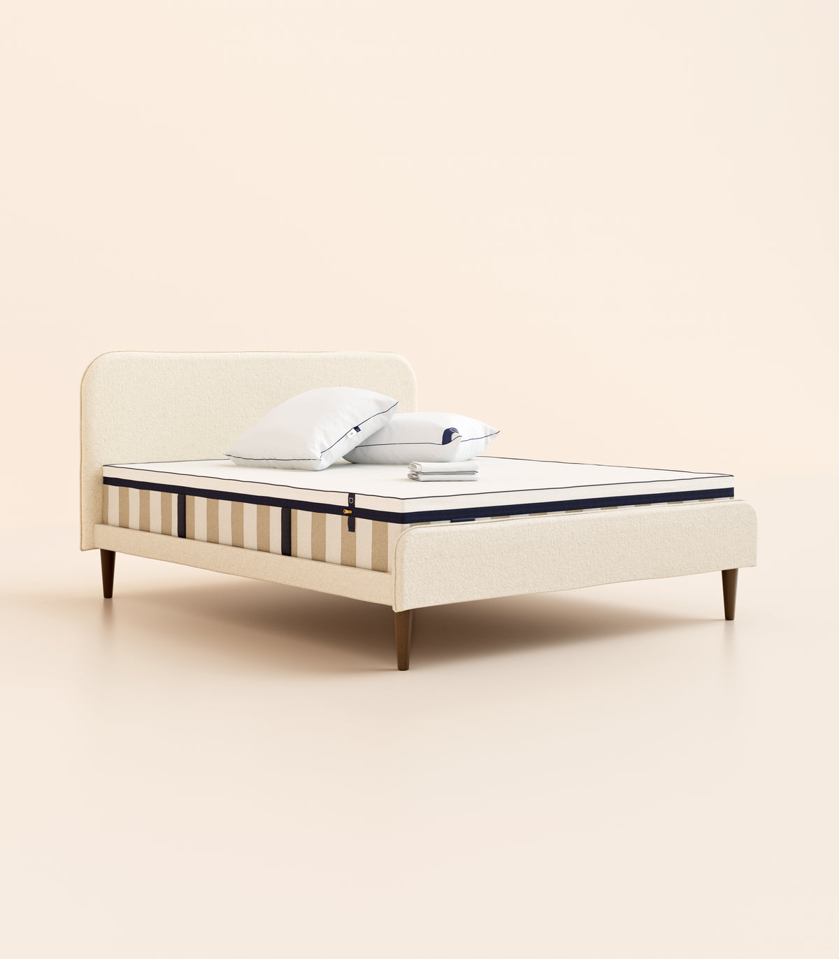 #fr#Matelas Hybride|Hybride|Lit Scandi|Beige Bouclé|Plus