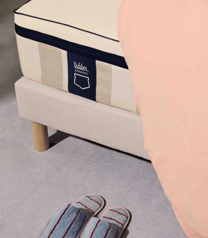 Pack lit 2 places Hybride Matelas Hybride-Hybride-Sommier à lattes-Plus