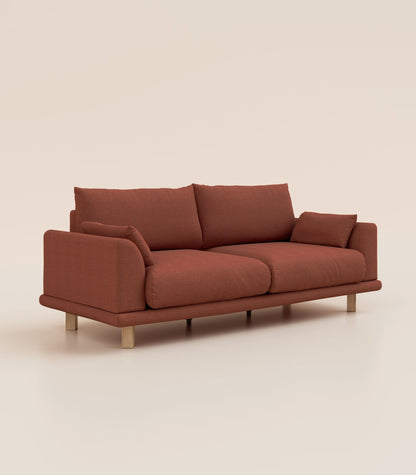Canapé Terracotta-4 places-Pieds carrés - Bois clair
