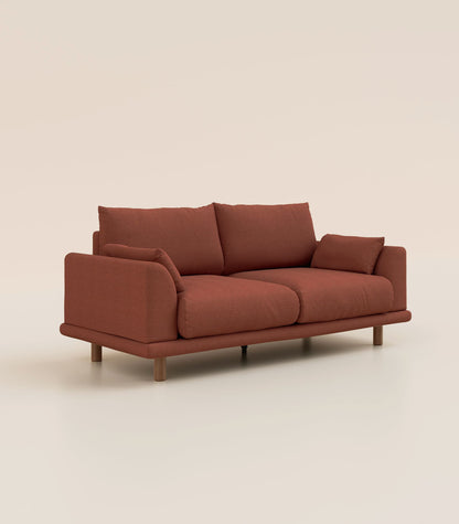 Canapé Terracotta-3 places-Pieds ronds - Bois foncé