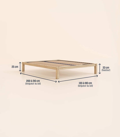 Sommier en bois Bois clair-Standard