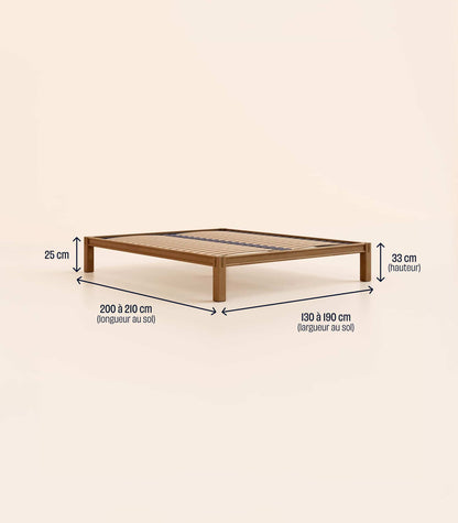 Sommier en bois Bois foncé-Standard