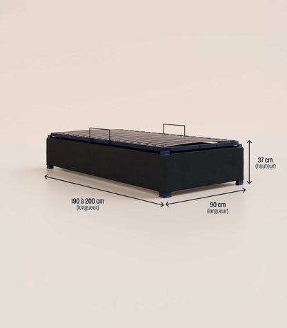 Lit coffre enfant Noir Anthracite-Plus